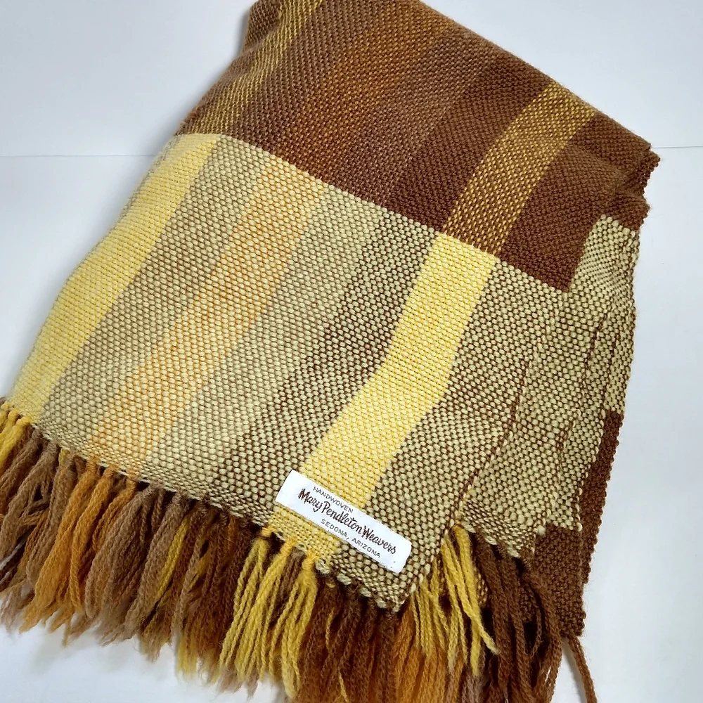 Rare Vintage Mary Pendleton hand woven throw blanket Sedona Arizona 1960's